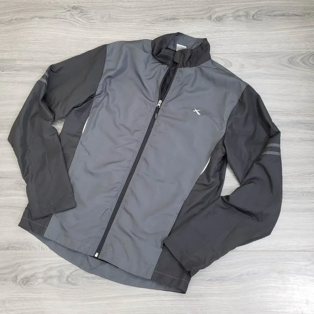 Maxed Men's Lightweight Windbreaker Jacket Grey/Black Size Medium - Picture 8 of 8